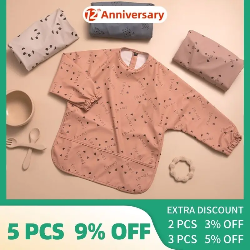 

Print Children Bibs Bebe Food Eating Apron Kid Painting Smock Newborn Things Infant Bib for Baby Breakfast Lunch Dinner Feeding