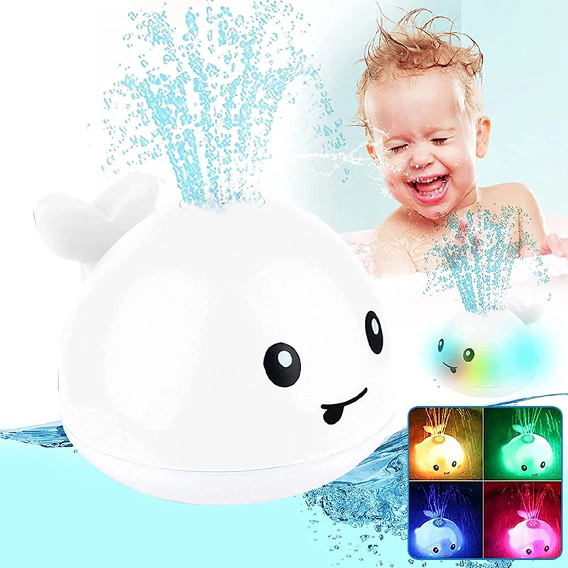 

Bath Swimming Whale Pool Spray Water Baby Light for Toys Bathtub Shower Gifts Bathroom with Toy LED Toddlers Sprinkler Kids