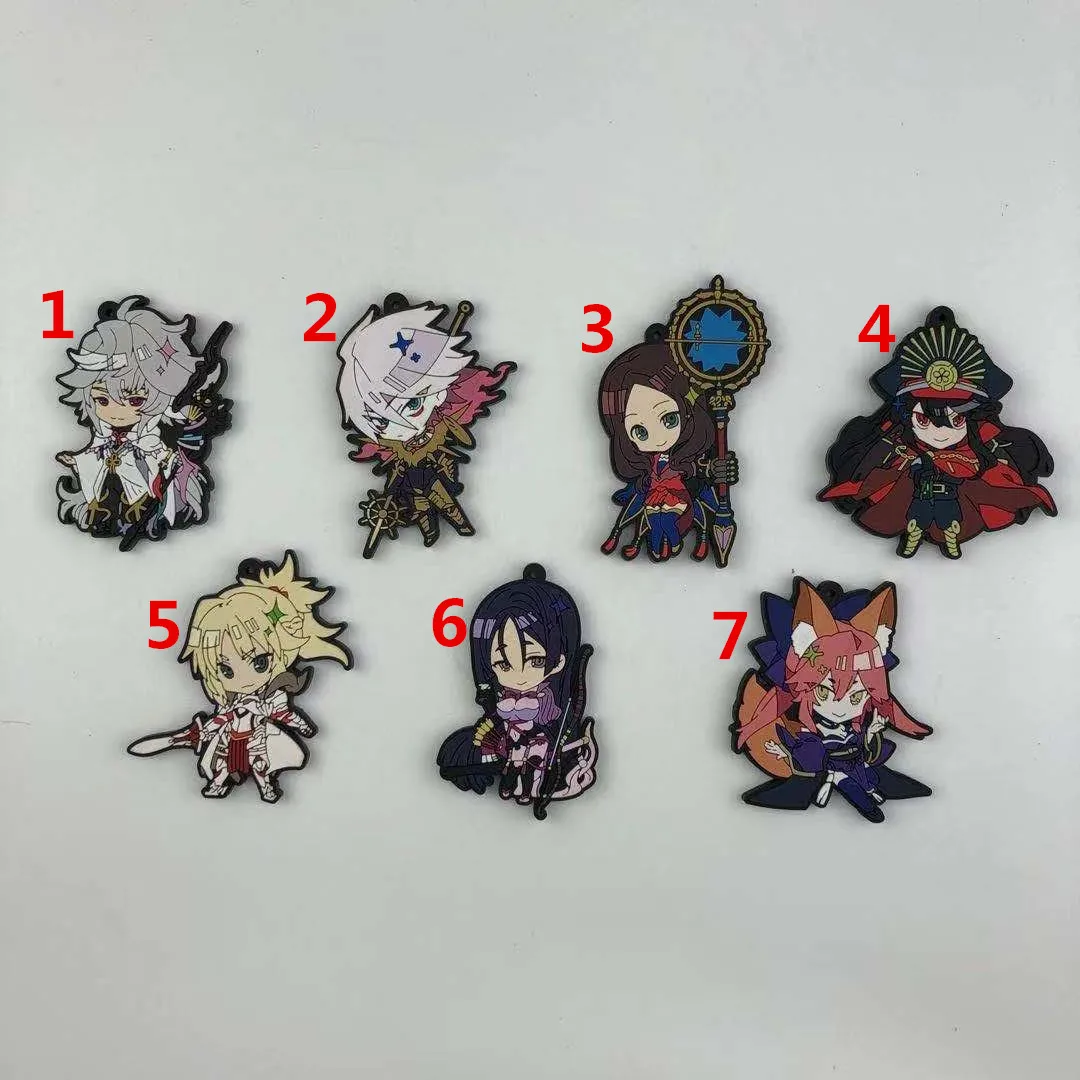 

Fate Grand Order Anime Rubber Keychain Key Ring Race Straps Cosplay