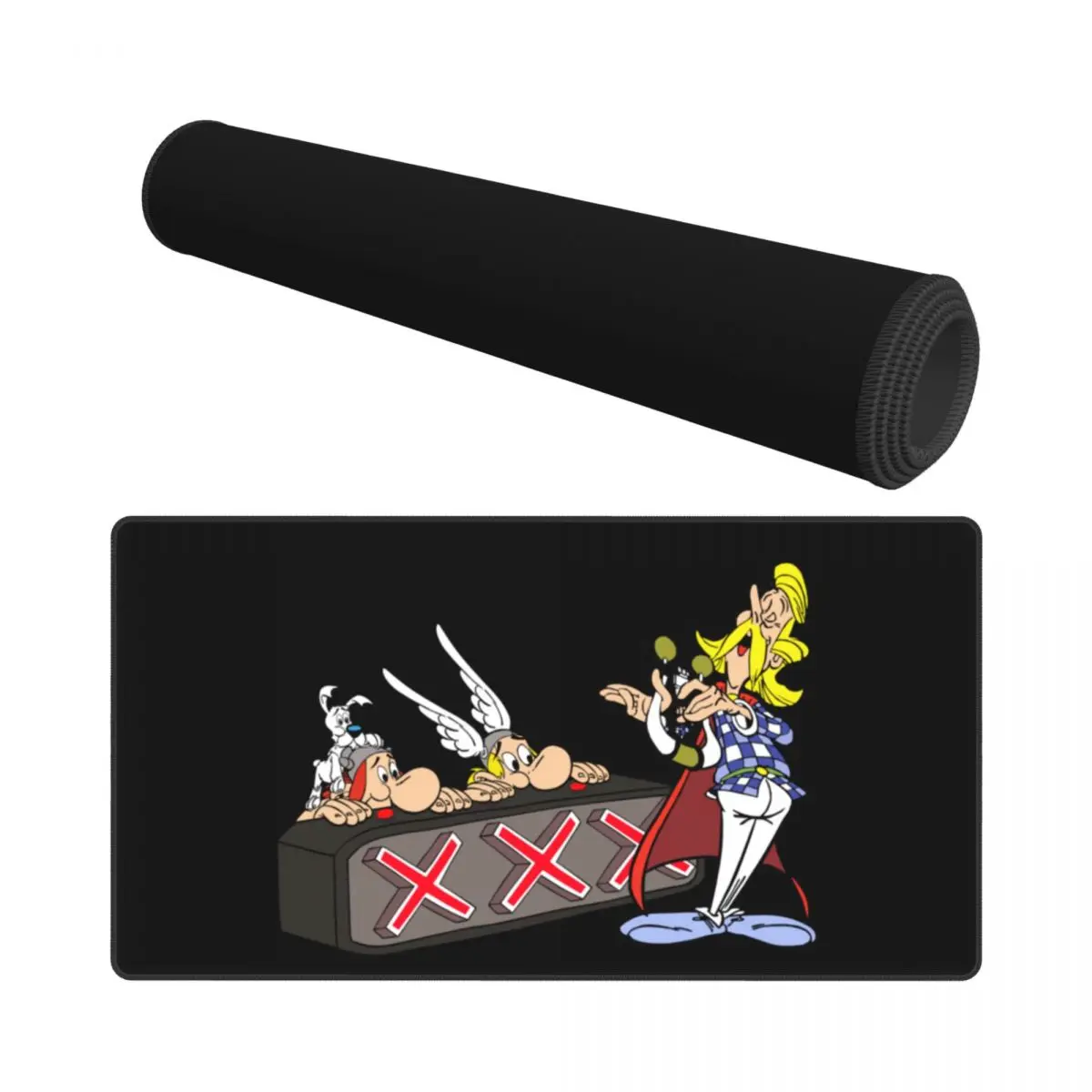 Игровой коврик для мыши Asterix и Obelix офисный Cacofonix Got Talent 80x30 тканевый компьютера |