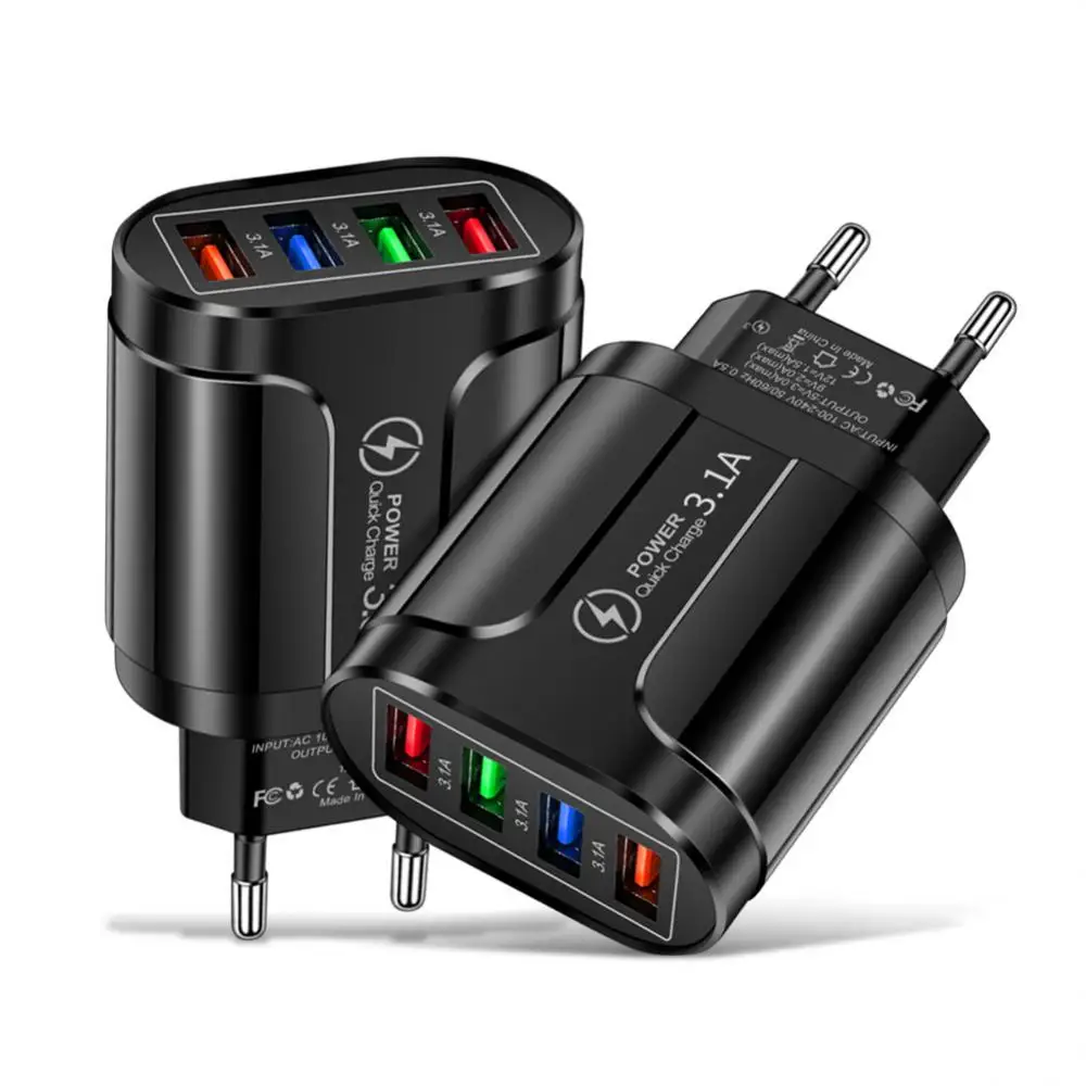 

Charging Adapters Charging Head Mobile Phone Charger 4 Port Usb Charger Portable Travel Charger Phone Accessories Portable