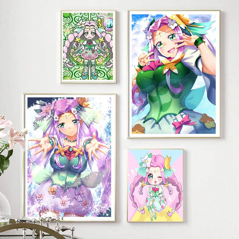 Большие плакаты и принты, искусство искусства, атласные картины, украшение для дома, аниме, декор комнаты