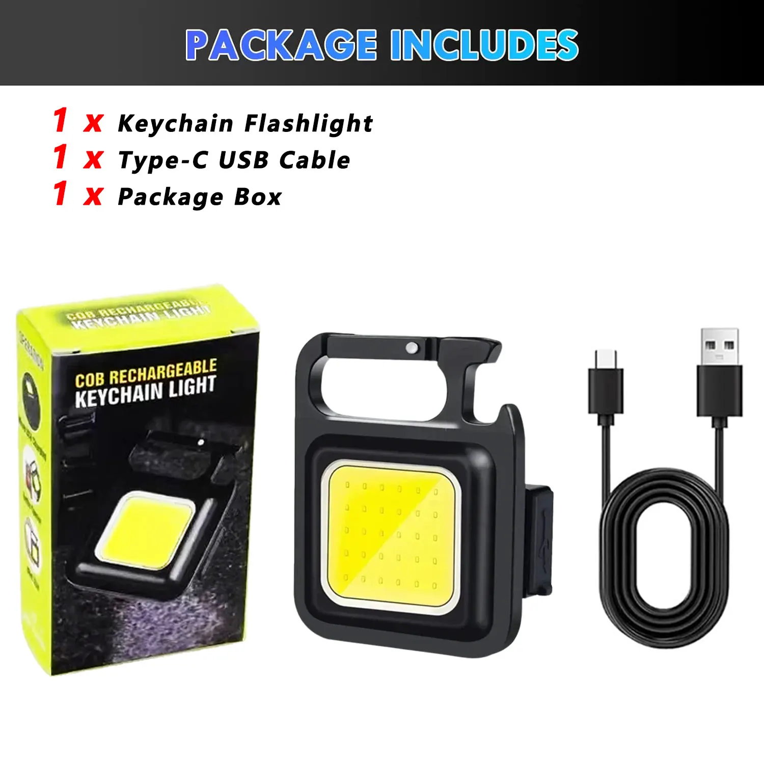 

Портативный USB фонарик COB 1-10 шт