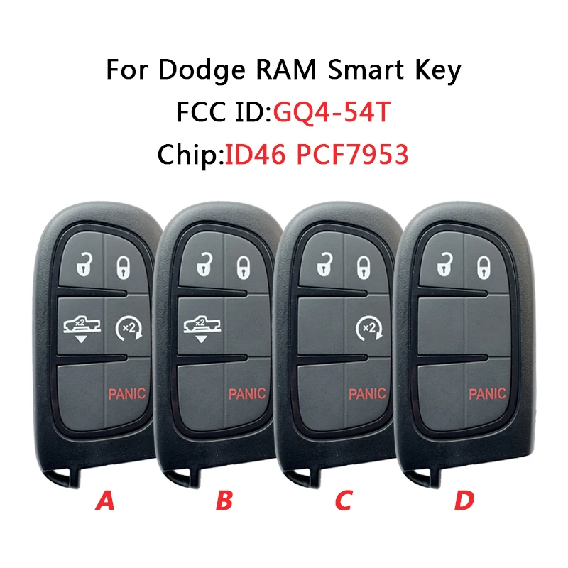TXK024110 GQ4-54T оригинальный 3/4/5B для Dodge RAM 2013-2018 Smart Remote Key 433MHz ID46 PCF7953 Chip PN 68159657AG