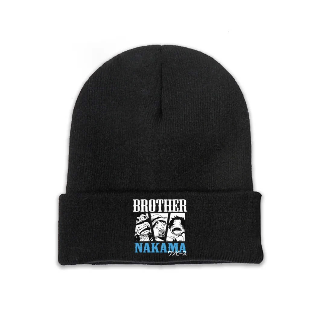 

Knit Hat One Piece Anime Winter Warm Beanie Caps Brother Nakama Men Women Fashion Casual Bonnet