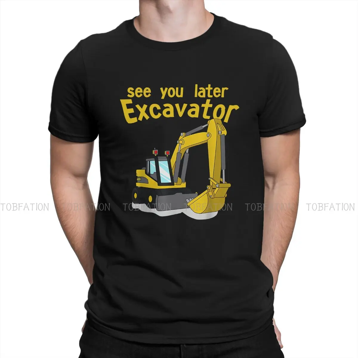 

See You Later Excavator Bob The Builder Engineering Cartoon Men T Shirt Cotton Fashion O-Neck Tee Shirt Harajuku Clothes