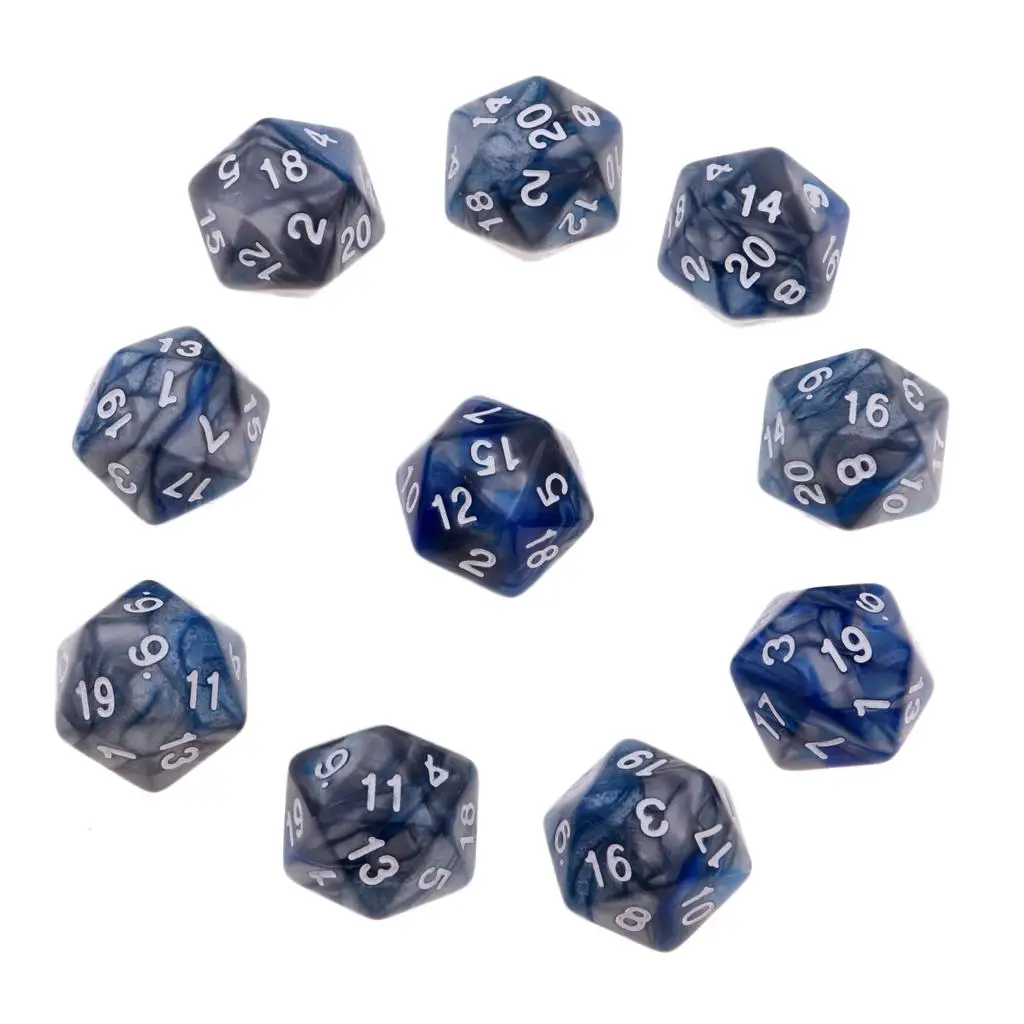 10 шт./набор цветные акриловые многогранные игральные кости |