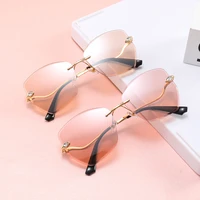 new 2022 fashion rimless cut edge sunglasses polarized brand design anti ultraviolet uv400 casual sunglasses for adultwomenmen
