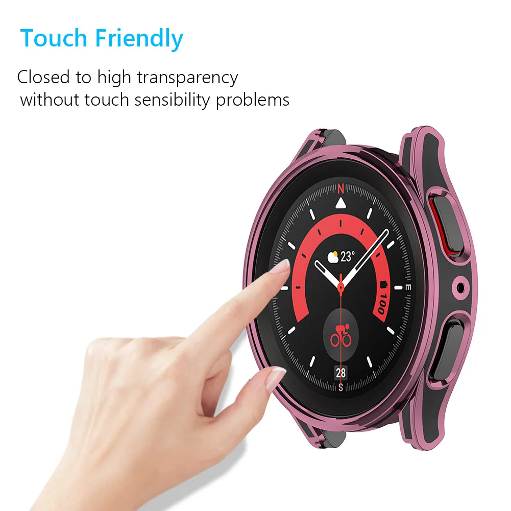 

Protective Watch Shell Anti Scratches Screen Protector Cover Coverage Protection Accessories for Galaxy Watch 5 Pro 45mm