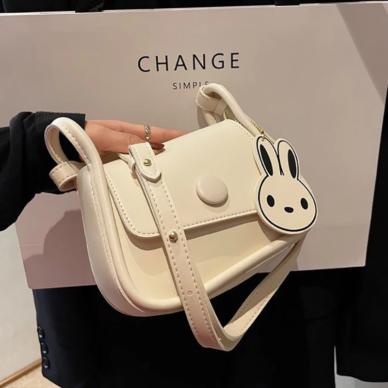 Richme Fashion Women Shoulder Bags 2023 Trend Solid Mini Zipper Bolso Mujer Kawaii Cartoon Korean Style Ladies PU Crossbody Bag