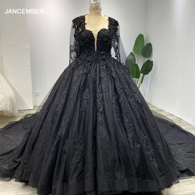 

JANCEMBER Classic Black Quinceanera Dresses Ball Gown Appliques Vestidos De 15 Años 2023 Sweetheart DY9959 Bar Mitzvah