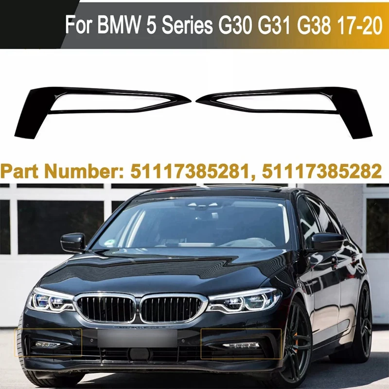 

1 пара накладок на решетку противотуманных фар переднего бампера для BMW 5 серии G30 G38 Sport 2016-2020 гг.