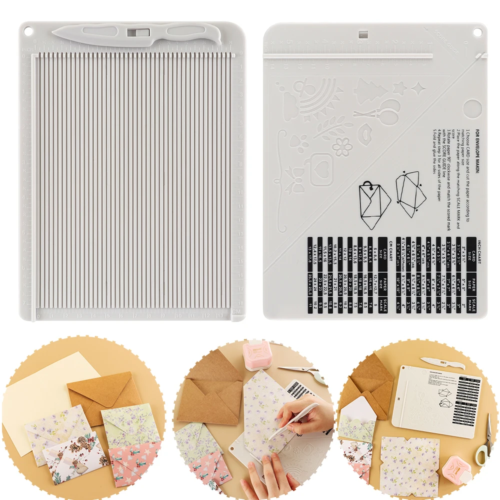 Creative Envelope Maker Board 6.4*8.5 inch Multi-Purpose Scoring Tool  for Card Making Machine DIY Gift Box Letter Scratch Maker