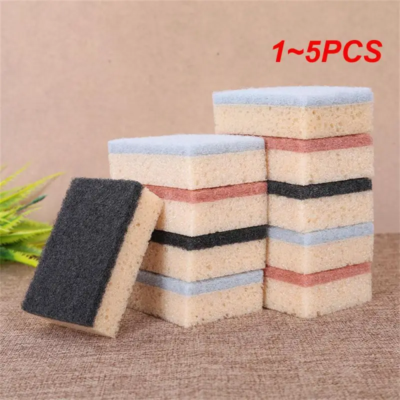 

1~5PCS Double Sided Cleaning Brush Lightweight Clean Dishes Soft Sponge Double Sided Cleaning Excellent Decontamination
