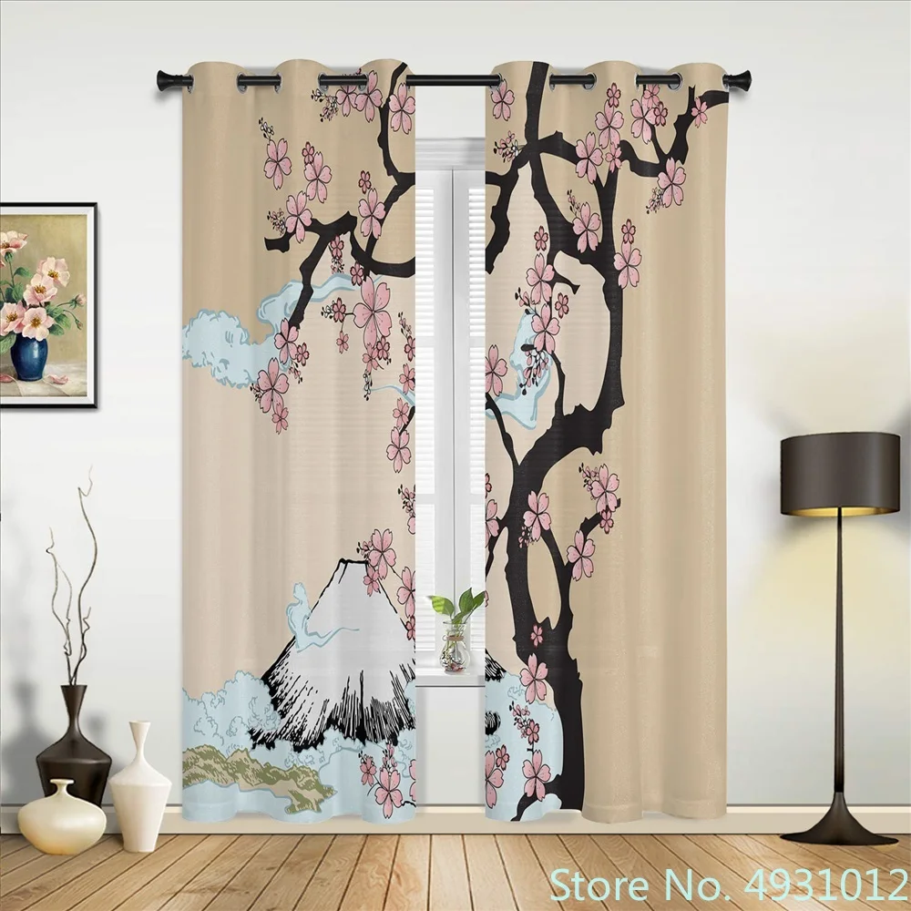 

2023 японское крепление Fuji Sakura Tree Flower оконные шторы домашний декор занавески для гостиной детские шторы для кухни спальни