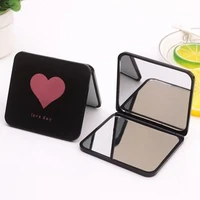 1pc mini foldable light makeup mirror square hand standing small cute kawaii mirror vanity compact pocket cosmetics tools