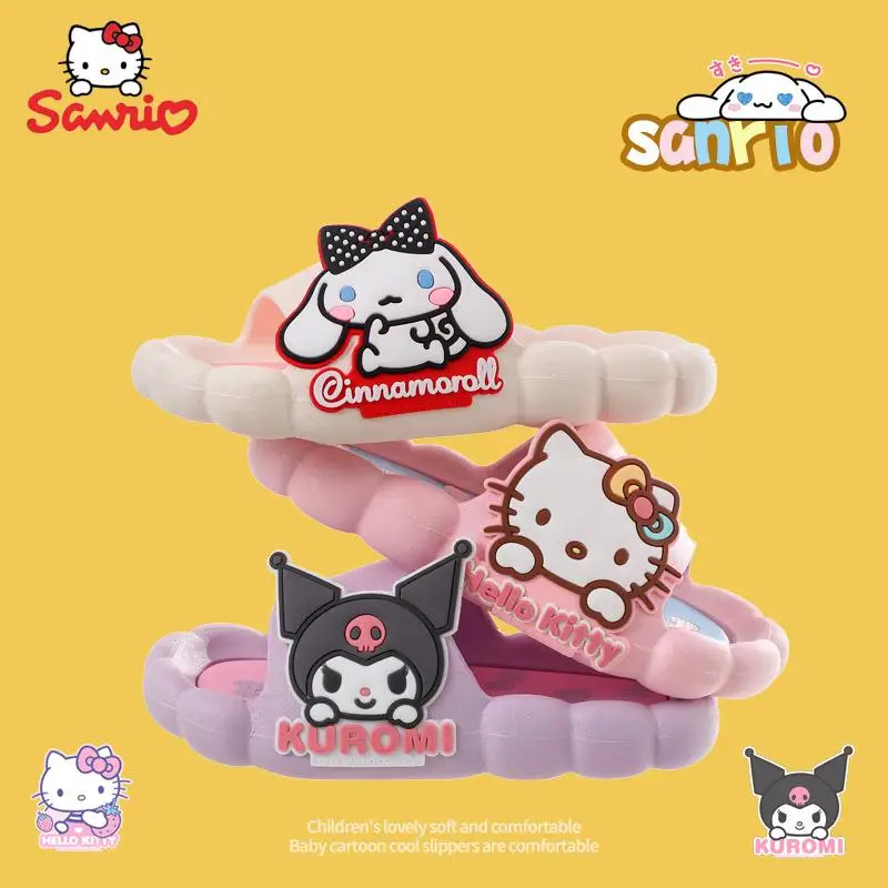 

Sanrio Hellokitty Kuromi Slippers Kawaii Melody Cinnamoroll Summer Home Wear Non-Slip Bathroom Bath Thick Bottom Dormitory Shoes
