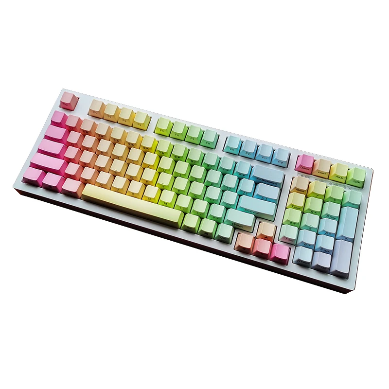 

98-key Rainbow Blue Transparent Mechanical Keyboard Pbt Keycap Fl980akko3098