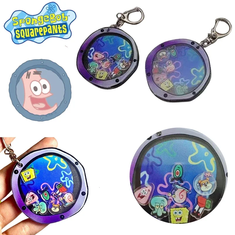 Акриловый брелок для ключей с изображением Губки Боба милый мультяшный аниме