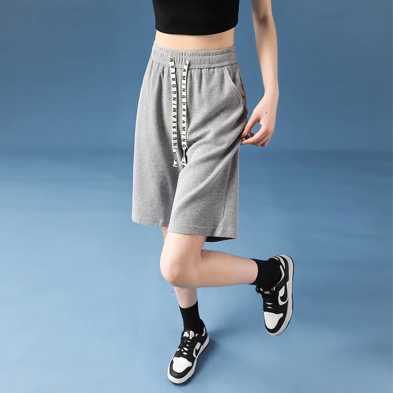 Shorts Women Traf Zevity Summer Loose Short Pants Women Clothing Booty Shorts Waffle Fabric Y2K Korean Fashion шорты PELEDRESS