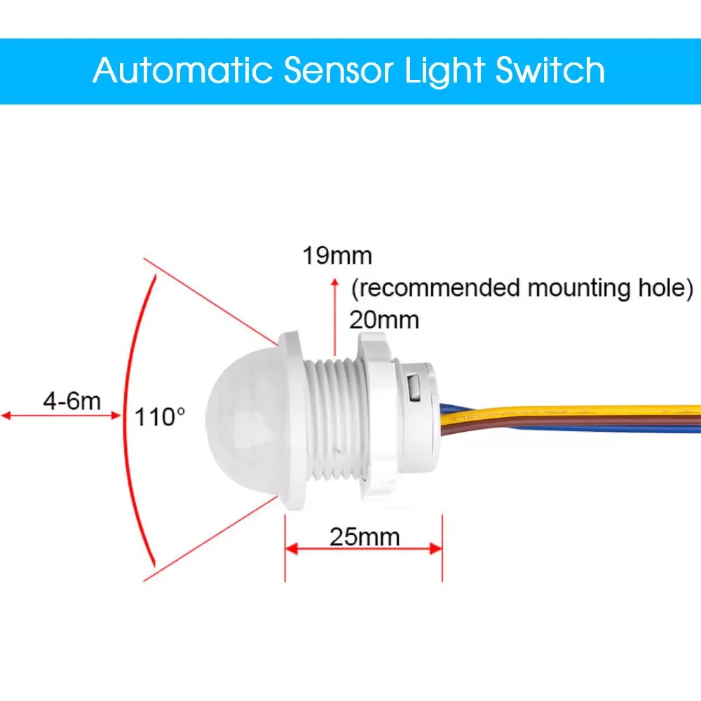 

Высветильник ель света с PIR-датчиком, умный переключатель светодиода 110 В 220 В, Фоточувствительный переключатель с автоматическим включение...