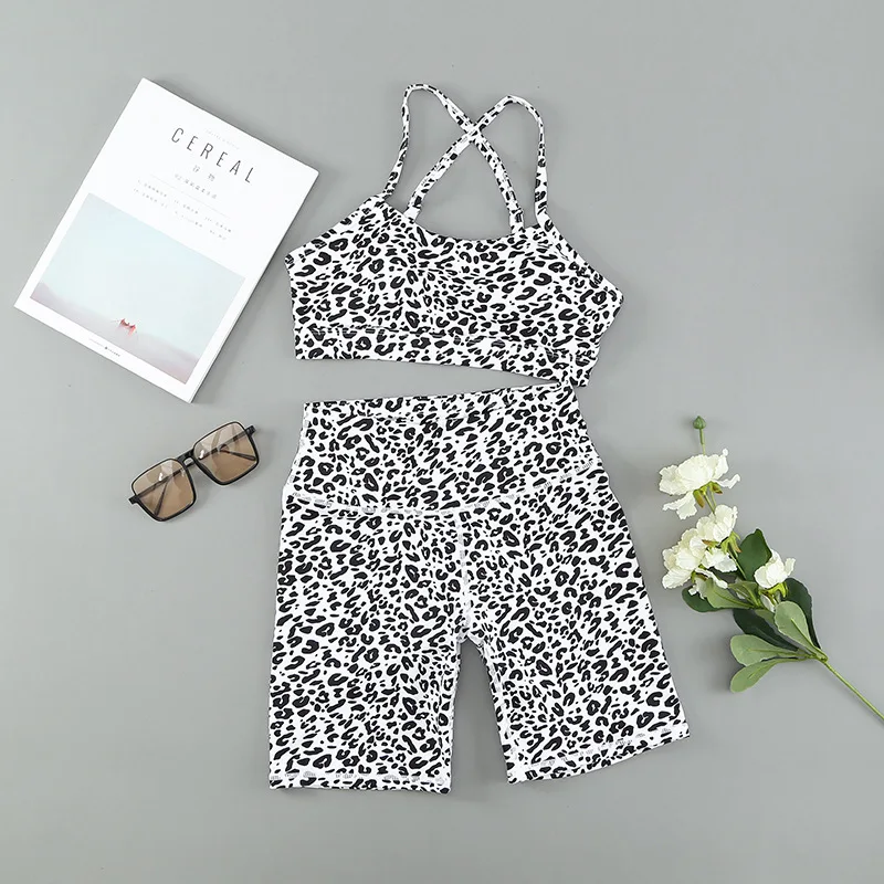 Leopard Yoga Suit for Fitness Women Sportwear 2022 Workout Clothes for Women Gym Clothing Sport Outfit Woman Two Piece Set Sexy