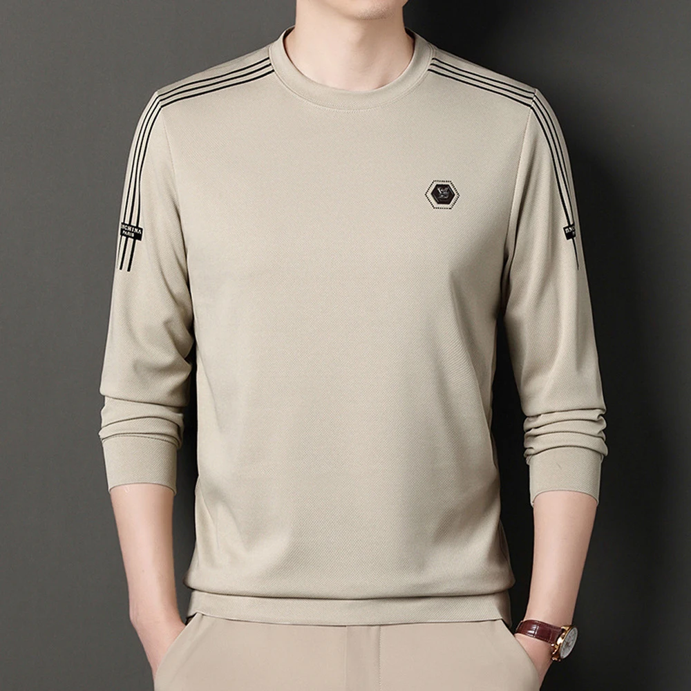 Свитшот мужской однотонный с круглым вырезом и длинными рукавами