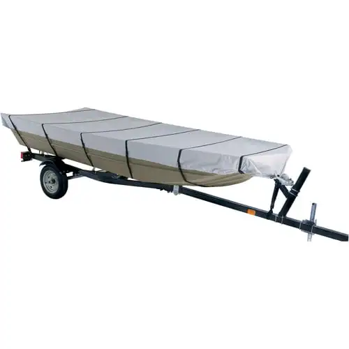 

300-Denier Polyester Water-Resistant Jon Boat Cover, Gray