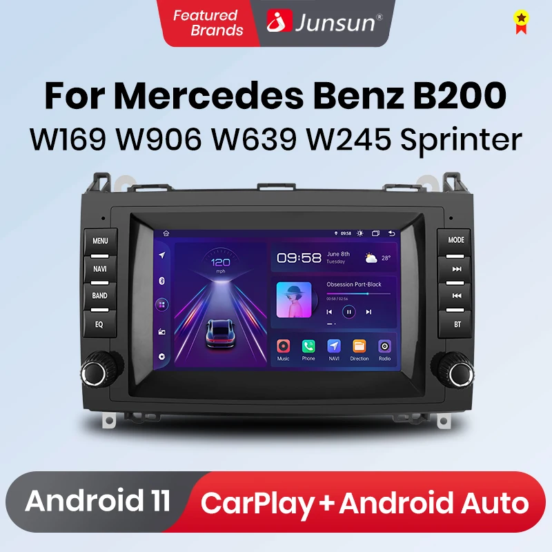 Автомагнитола Junsun мультимедийный плеер на Android с GPS для Mercedes Benz B200 Class Sprinter W906 Viano