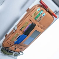 car auto sun visor point pocket organizer pouch bag card glasses storage holder car styling ic card holder sunshade bag