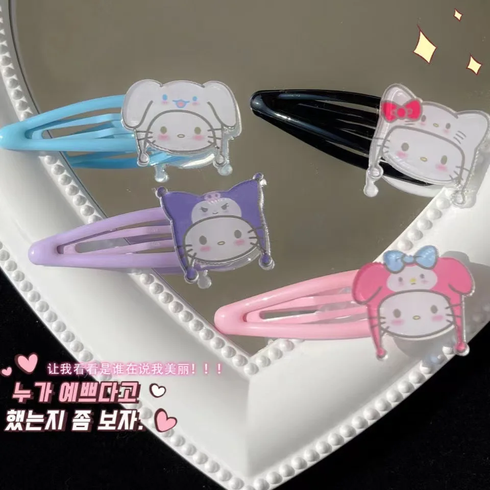 

Cute Cartoon Sanrio Hairpin Duckbill Clip Cinnamoroll Kuromi My Melody One Word Clip Girl Anime Bangs Clip Headgear Kawaii