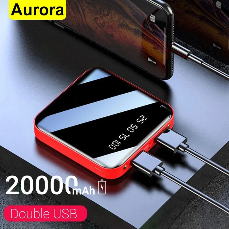 Внешний аккумулятор с фонариком, 20000 мАч, 2 USB/2 micro-USB порта