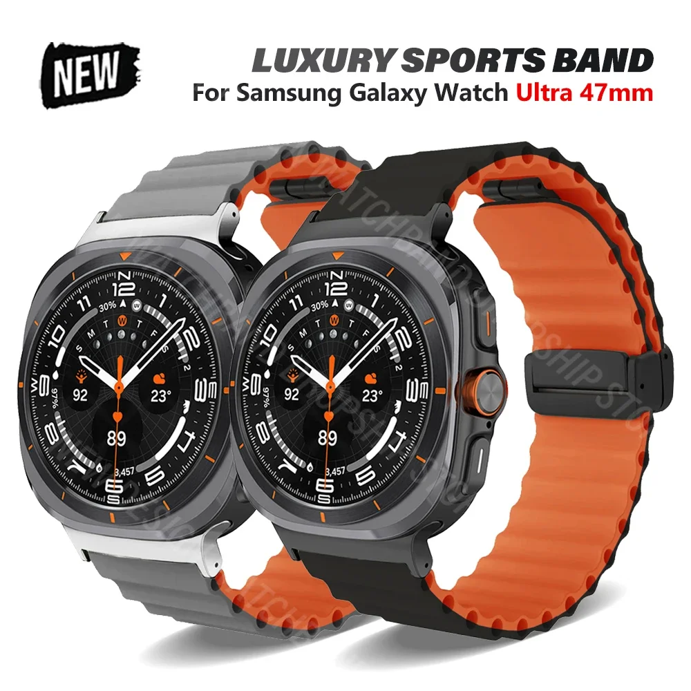 Silikonowa bransoletka Ocean Loop do zegarka Samsung Galaxy Ultra 47 mm Magnetyczny męski pasek SAMSUNG GALAXY ULTRA 47MM No Gaps Band