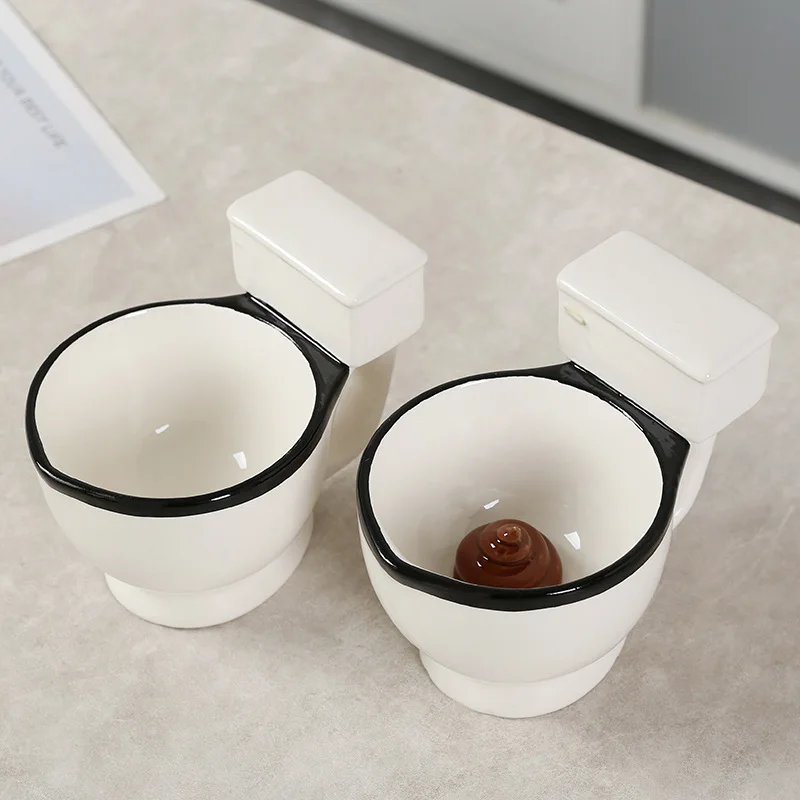 

Creative personality toilet cup funny 3D ceramic poop mug toilet cup poop styling coffee cup personalized creative cup