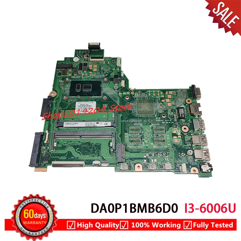 

Материнская плата для ноутбука HP 240 G6 14-bs с процессором SR2UW i3-6006U 925423-601 925423-001 925423-501 DA0P1BMB6D0, материнская плата