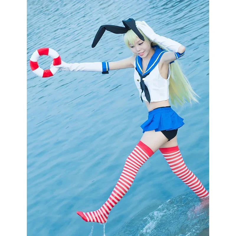 Аниме игра Kantai коллекция Kancolle Shimakaze косплей костюм женский сексуальный летний