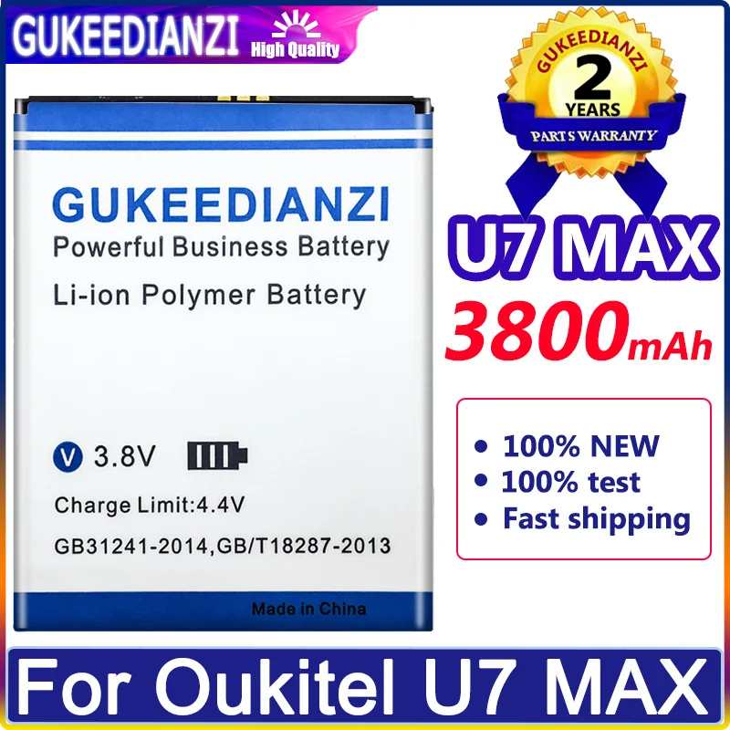 

3800mAh Large Capacity Mobile Phone Replacement Battery For Oukitel U7 MAX U7MAX High Quality Battery Li-polym Bateria