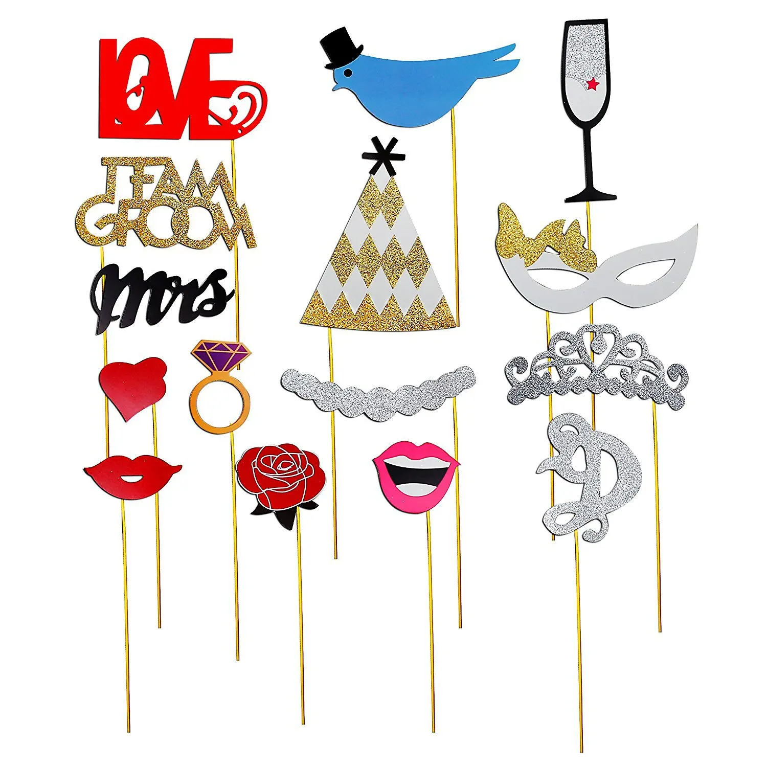 31pcs Funny Birthday Photo Booth Props DIY Wedding Groom Bridal Party Decor Baby Shower Bride To Be Team Shooting - купить по