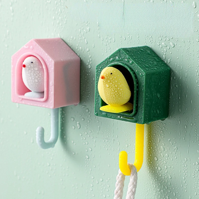 

Creative Bird Hook, Strong Adhesive Wall Hanging, Cute, Traceless, Hole Free, Door, Back Bathroom Hook