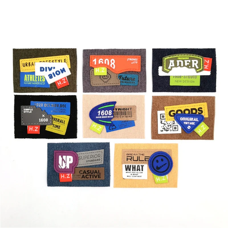 

Набор бархатных этикеток 8 шт./лот ручной работы «сделай сам», хлопковое плетение, вышивка, нашивка, ткань для одежды, паста, украшение, Швейн...