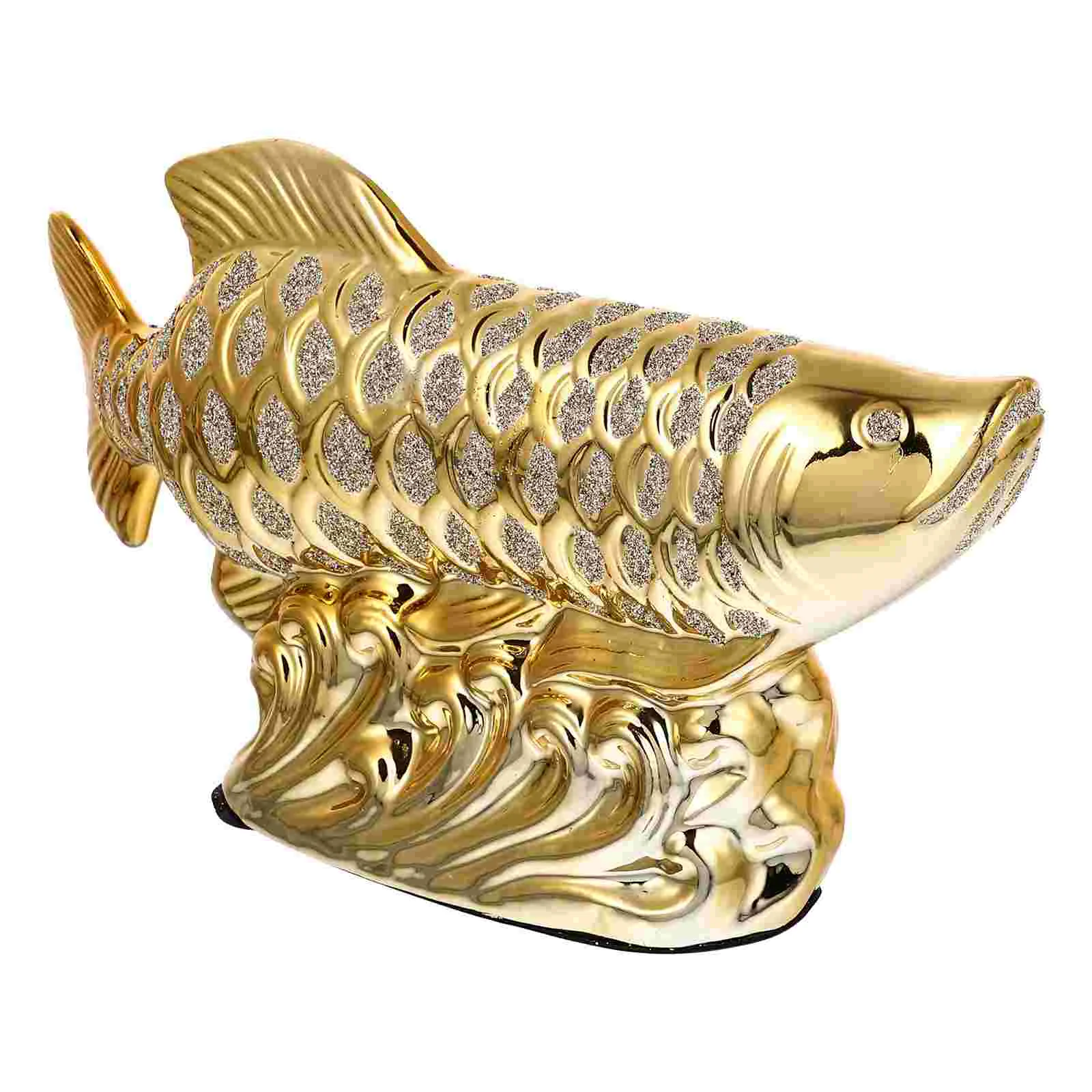 

Fish Statue Wealth Chinese Figurinegolden Animalgood Sculpture Fortune Carp Figurines Money Arowana Prosperity Lucky Luck