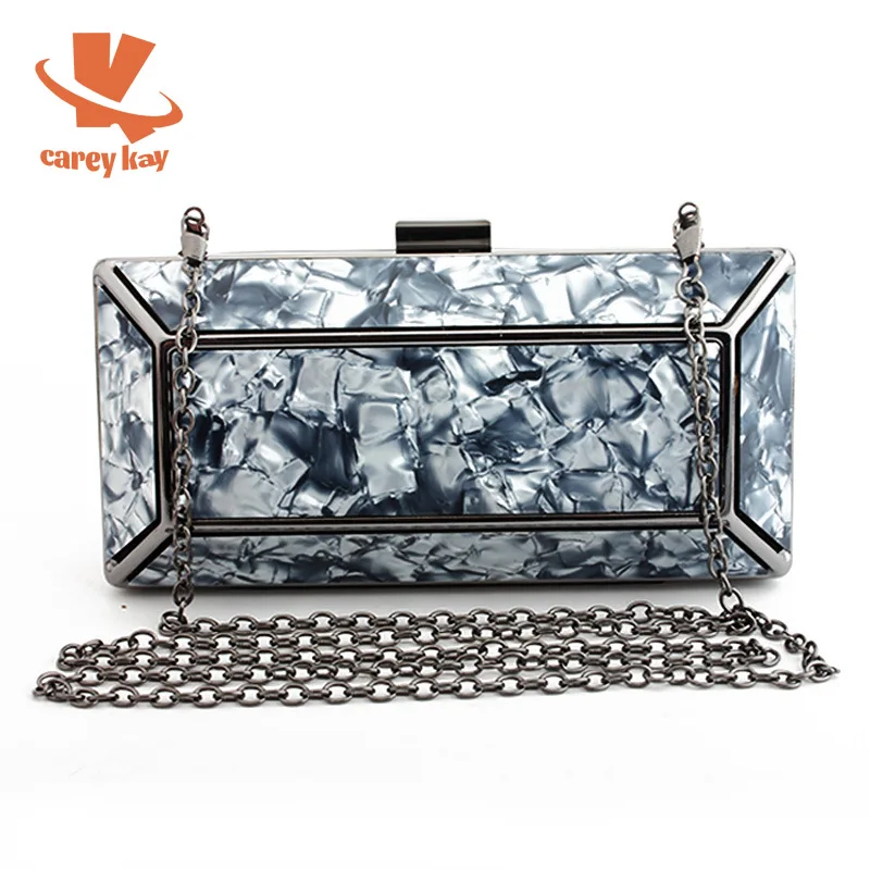 

CAREY KAY Women Luxury Fashion Marble Decorative Box Evening Bags Lady Party Mini Clutch Chain Handbag Purses Shoulder Flap Bag