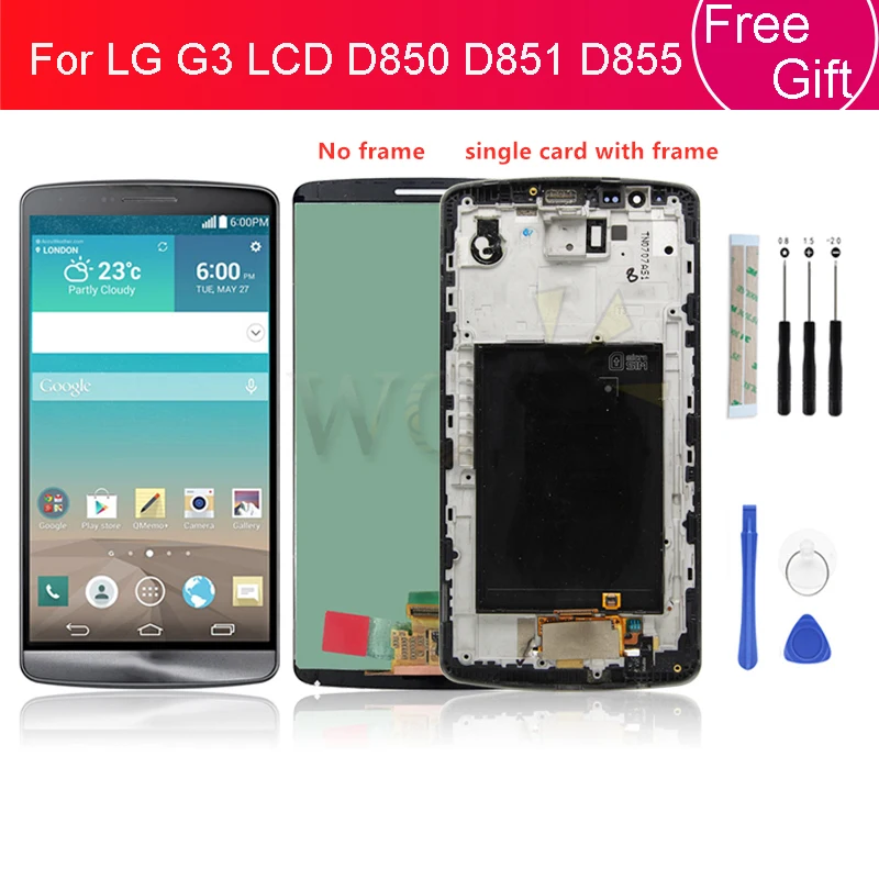 

For LG G3 LCD D850 D851 D855 LCD Display with Touch Screen Digitizer Assembly With Frame free shipping Replacement repair parts