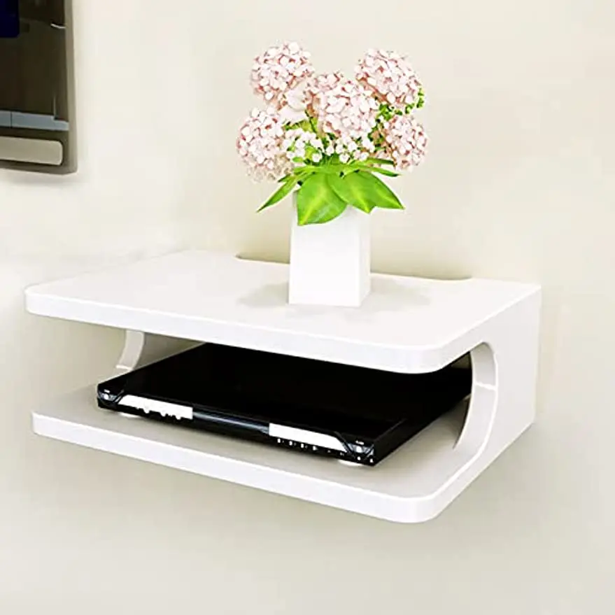 Wall-mounted Tv Router Shelf Dvd Set-top Box Telephone Storage Rack Hanging Box