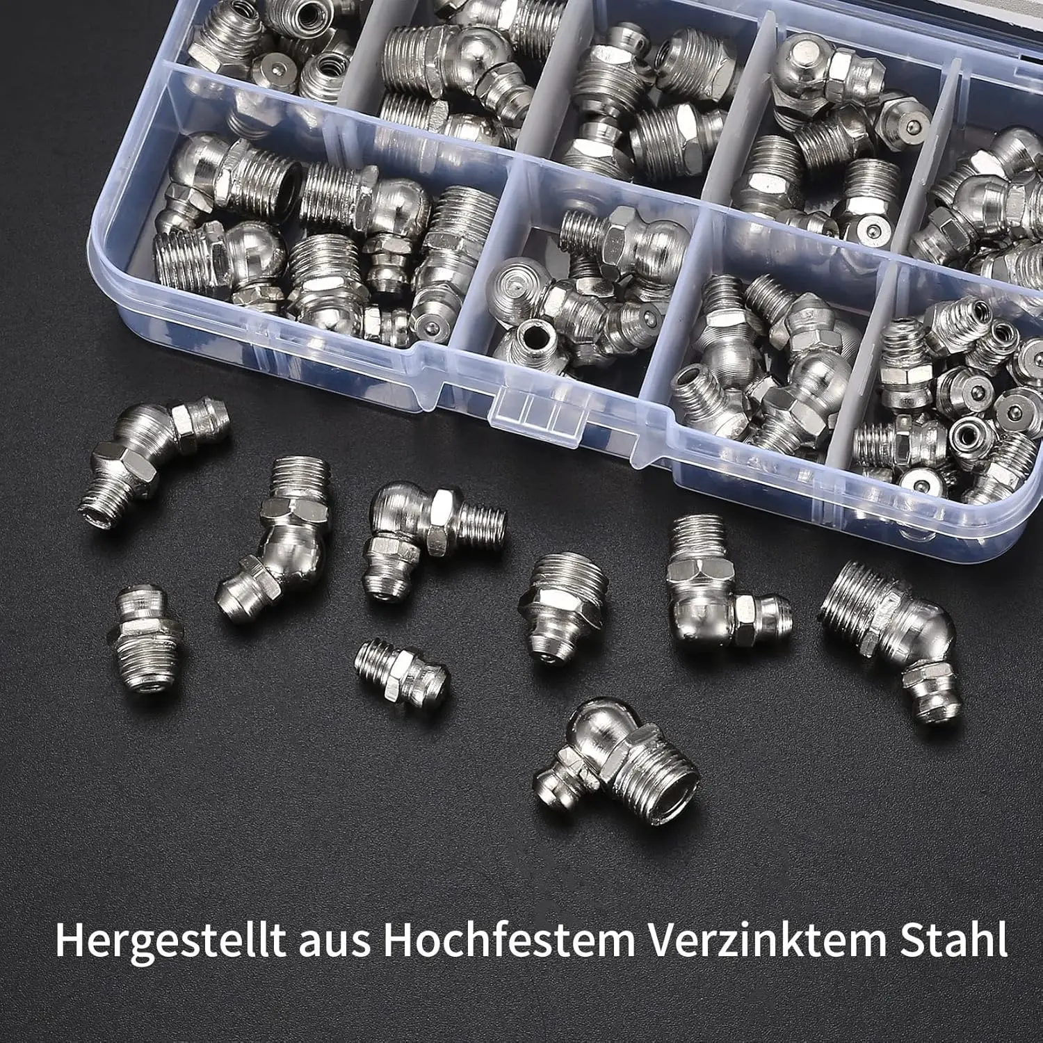 - 60 шт. метрические смазочные фитинги прямая и угловая смазка Zerk M6 M8 M10 180 45 90