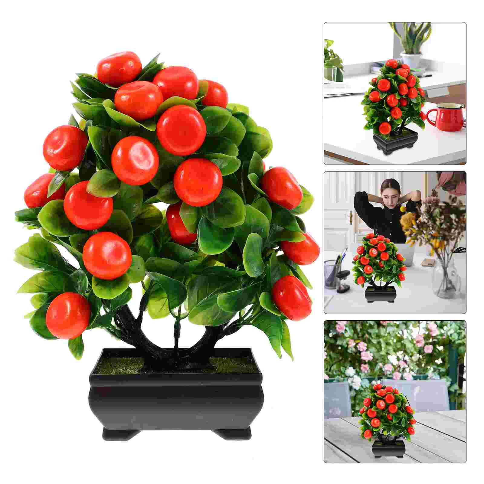 

Artificial Pot Home Decor Household Realistic Faux Potted Plants Fake Plastic Vivid Bouquet Ornament Bonsai