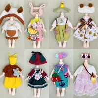 mini doll cloth for 16cm bjd doll ob11 doll clothes set 18 bjd doll dress up skirt 6 inch cute clothes uniform