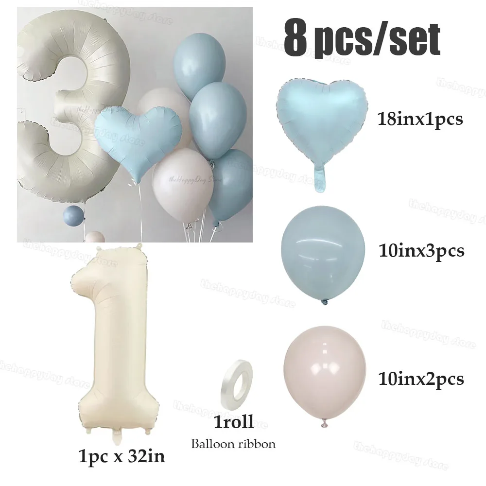 

Фольгированные шары с номерами MicroPlush 8 шт.