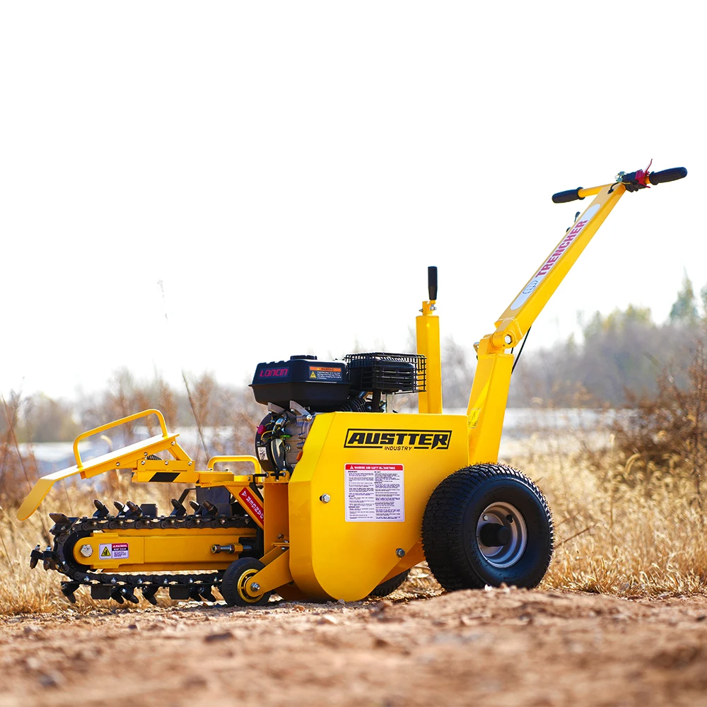 Фото Мини-траншеекопатель AUSTTER с бензиновым двигателем Loncin/Briggs&Stratton/Ducar 7 л.с., одобренный EPA №3