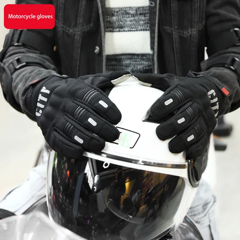 

Waterproof Winter Pile Thickened Motorcycle Warm Rain Touch Screen Windproof Cold Mountaineering Outdoor Riding Gloves